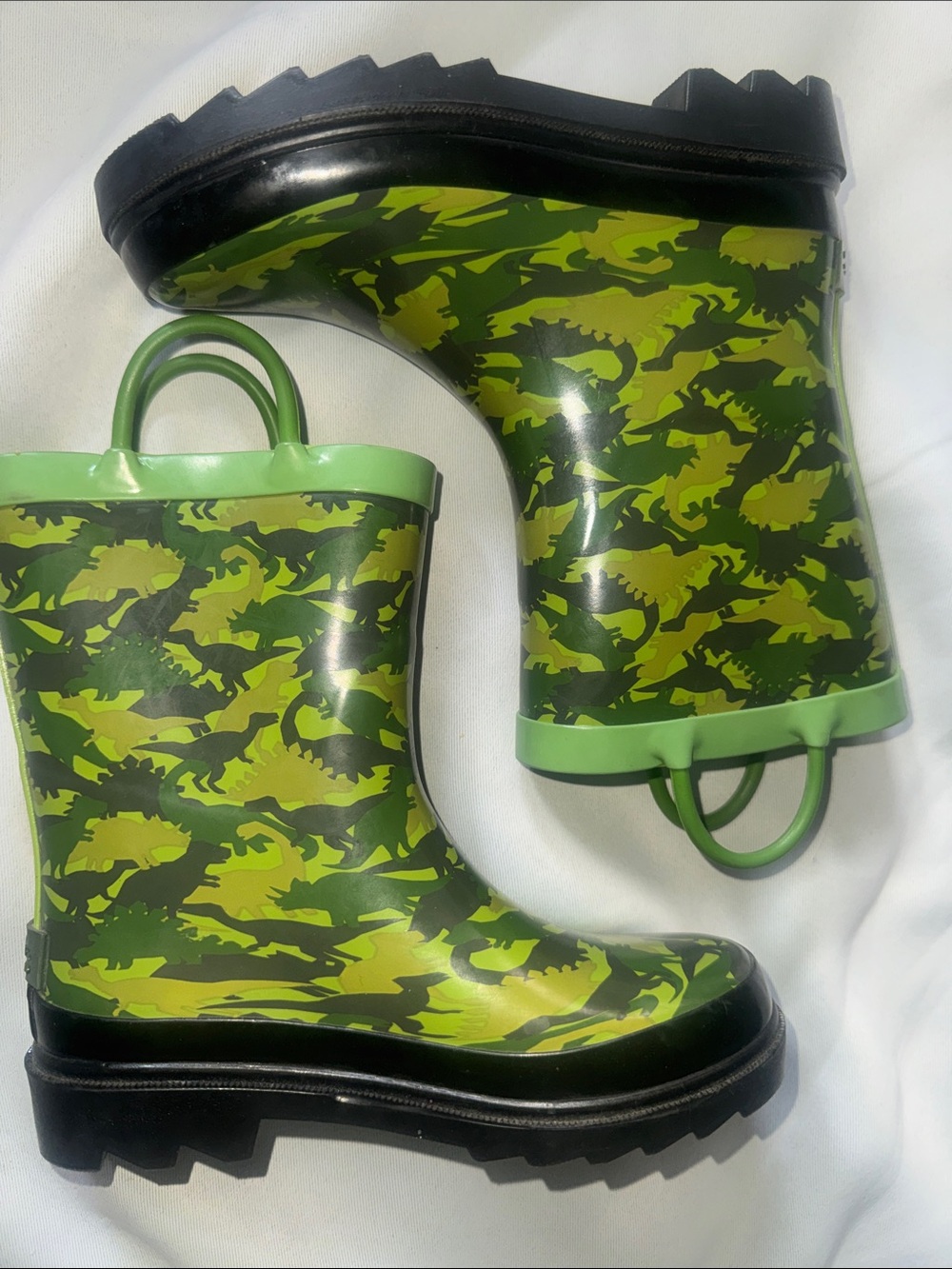 Kids Camouflage Rain Boots in Green